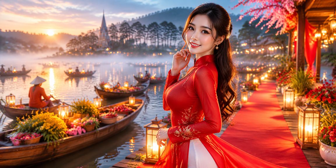 Cô gái mặc áo dài tham gia cá cược casino trực tuyến tại Đà Lạt