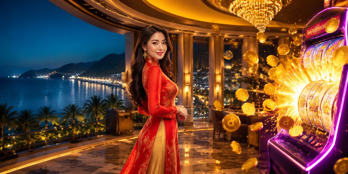 Trải nghiệm slot game trực tuyến tại Phú Quốc qua thiết bị di động với trang phục áo dài truyền thống